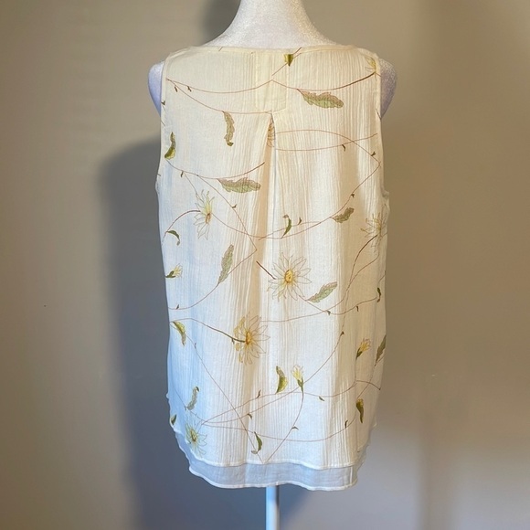 Lilla P sleeveless blouse woman’s size Med, layered ruffles hem, gauze cotton - Picture 5 of 7